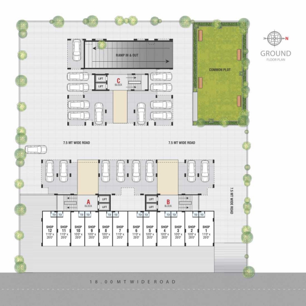 Ground Floor Plan Sahajanand Sparsh